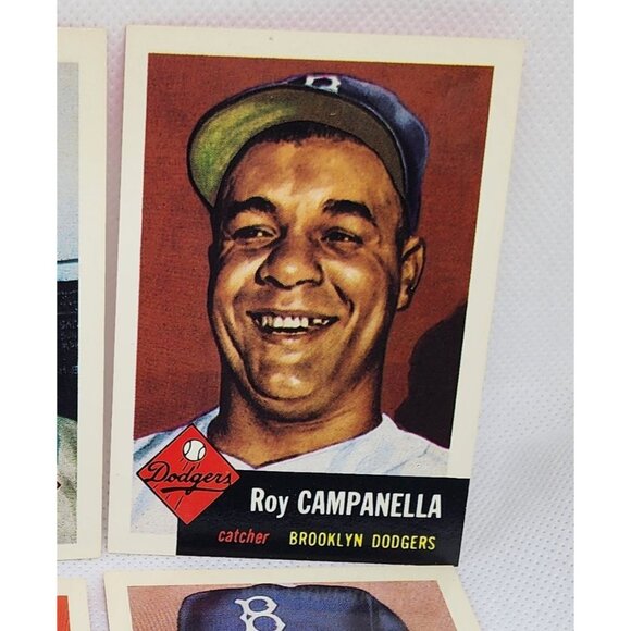 Brooklyn Dodgers 1953 Topps Vintage Reprint Baseball Cards 4 Card Bundle - Picture 5 of 10